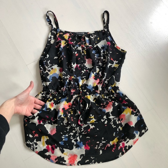 Black Abstract Floral Tunic Tank - Picture 6 of 6